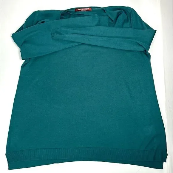 Marina Rinaldi Sport Sweater Tunic Deep Sea Green A-line Cowl Neck M US 12-14 - Picture 9 of 12